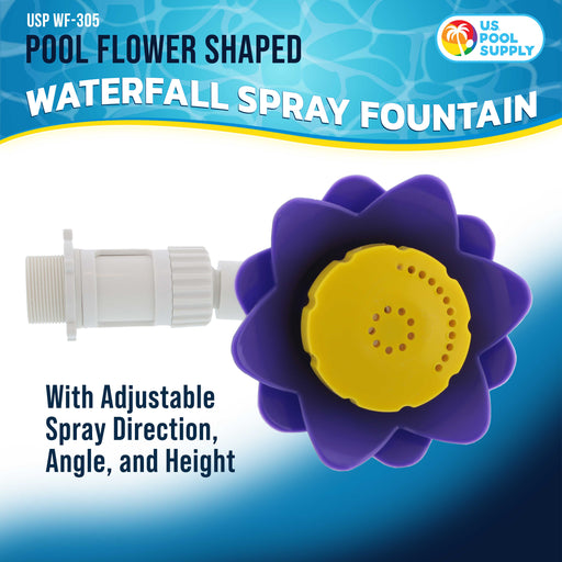 U.S. Pool Supply Swimming Pool Flower Shaped Waterfall Spray Fountain - Adjustable Sprinkle Distance, Pool Spray Aerator Cools Water Temperature