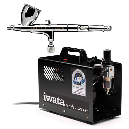 High Performance Plus HP-C Plus Dual-Action Airbrush Kit with Iwata Smart Jet Pro Compressor & Air Hose