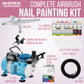 Nail Decorating System - 12 Color Nail Paint Kit with Compressor, Airbrush, 100 Plus Stencil Designs and How to Airbrush Training Book