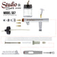 S67 Professional Studio Airbrush Set - 8 Dual-Action Airbrush Guns with 0.3mm, 0.5mm, and 0.8mm Interchangeable Tip Sets