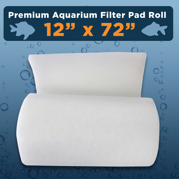 Premium Aquarium Filter Pad Roll, Cut to Fit 12" by 72" Micron Filtration Media for Freshwater, Saltwater Aquariums, Koi Ponds, Fish Tank, Reefs