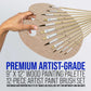 12-Piece Artist Paint Brush Set with 9" x 12" Wood Painting Palette - 12 Premium Round & Flat Bristle Paintbrushes - Fun Kids, Adults