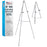 66" High Gallery Silver Metal Display Easel - Large Adjustable Height Portable Easel Stand, Sign Display, Holds 25 lbs - Floor & Tabletop Easels, Painting Stand