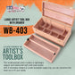 Multi-Function Artist Supply Box with Locking Clasps & Removable Tray - Wooden Art Box for Artist Supplies, Brushes, Pencils, Erasers, Tool Storage Organizer Case