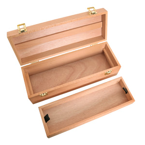 Multi-Function Artist Tool Supply Box with Locking Clasps & Removable Tray - Wooden Art Box for Artist Supplies, Brushes, Pencils, Erasers, Tool Storage Organizer Case