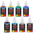 6 Color Starter Primary Opaque Acrylic Airbrush Paint Set with Reducer & Cleaner, Ready to Spray, 1 oz. Bottles