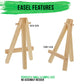 8" High Small Natural Wooden Easel (6 Pack), A-Frame Canvas Stand Tripod, Small Painting Easels - Tabletop Easel for Painting, Canvases, Student Crafts, Event Signs Photos