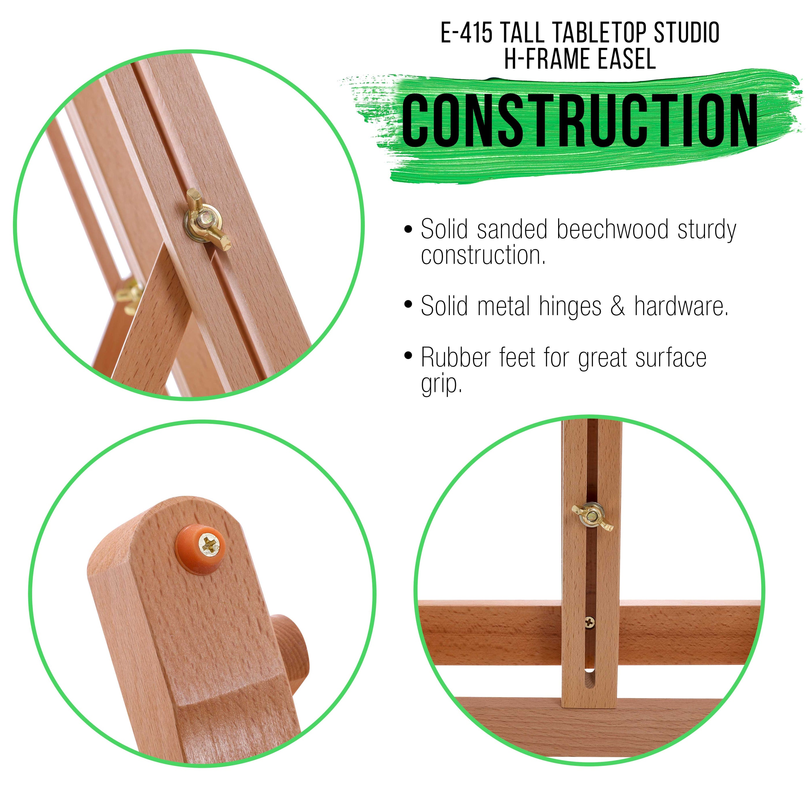 Us Art Supply Medium Wooden H-frame Studio Easel