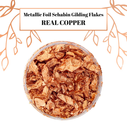 U.S. Art Supply Metallic Foil Schabin Gilding Genuine Copper Leaf Flakes, 10 gm Bottle - Gild Picture Frames, Decorate Epoxy Resin Nails Jewelry Slime