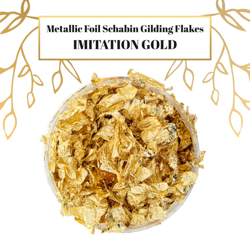 U.S. Art Supply Metallic Foil Schabin Gilding Imitation Gold Leaf Flakes, 10 Gram Bottle - Gild Picture Frames, Decorate Epoxy Resin, Nails, Jewelry