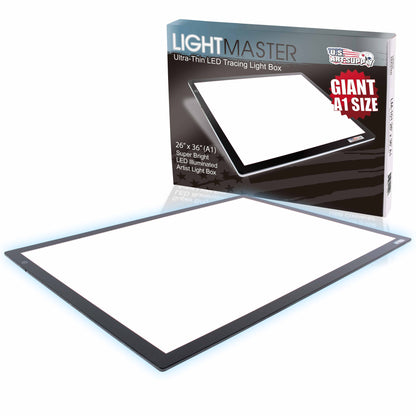 Lightmaster Giant 45-1/4" Diagonal A1 LED Light Box Board - 26-3/4" x 36-3/4", Light Board Tracing Pad with Dimmable 12V Lamps, Artist Lightbox for Tracing, Drawing, Diamond Painting