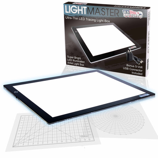 Lightmaster 34.3" Diagonal A3 LED Light Box Board - 12" x 17", Light Board Tracing Pad with Dimmable 12V Lamps, Artist Lightbox for Tracing, Drawing, Diamond Painting
