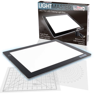 Lightmaster 18.75" Diagonal A4 LED Light Box Board - 9" x 12", Light Board Tracing Pad with Dimmable 12V Lamps, Artist Lightbox for Tracing, Drawing, Diamond Painting