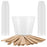 2 Oz (60 ml) Liquid Measuring Cups - Plastic Graduated Cup (50 Pack) with 25 Sticks - Reusable Mixing Cups for Paint, Craft, Kitchen, Lab, Medical Supplies, Epoxy Resin, Art