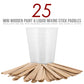 5 Oz (150 ml) Liquid Measuring Cups - Plastic Graduated Cup (50 Pack) with 25 Sticks - Reusable Mixing Cups for Paint, Craft, Kitchen, Lab, Medical Supplies, Epoxy Resin, Art