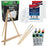 U.S. Art Supply 13-Piece Artist Painting Set with 6 Vivid Acrylic Paint Colors, 12" Easel, 2 Canvas Panels, 3 Brushes, Painting Palette - Beginners