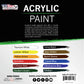 Professional 12 Color Set of Acrylic Paint in 12ml Tubes - Rich Vivid Colors for Artists, Students, Beginners, Kids, Adults - Canvas