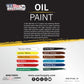 Professional Oil Paint Set - 12 Vibrant Colors in 12ml Tubes for Canvas, Wood & Art Surfaces - Oil Based Paint for Artists, Adults & Students