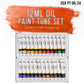 Professional Oil Paint Set - 24 Vibrant Colors in 12ml Tubes for Canvas, Wood & Art Surfaces - Oil Based Paint for Artists, Adults & Students