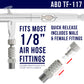 Essential Airbrush Accessories Kit Including 6 ft. Braided Air Hose, Mini Inline Filter, Quick Disconnect, Coupler & Splitter Manifold